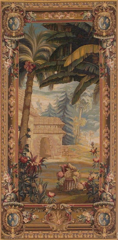 The Pineapple Harvest Pagoda Door Tapestry