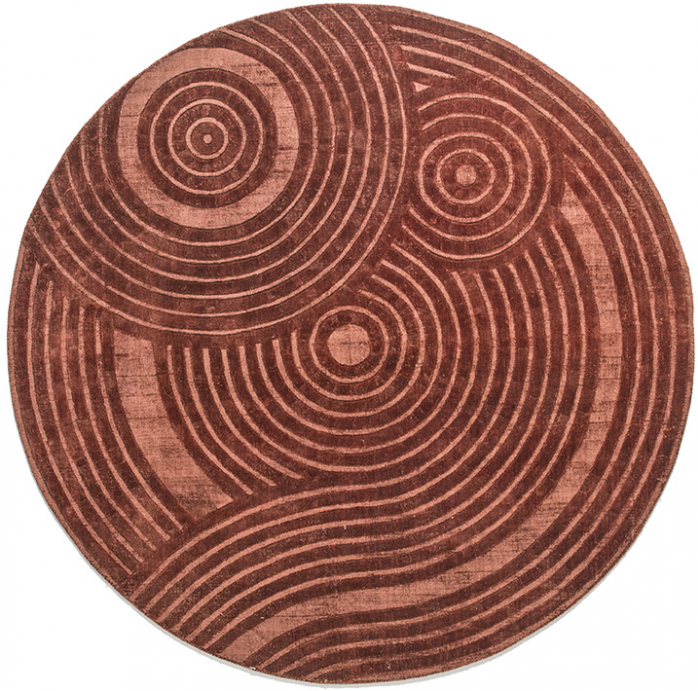 Modern Designer Rust Rug | Size: 200 × 200 cm