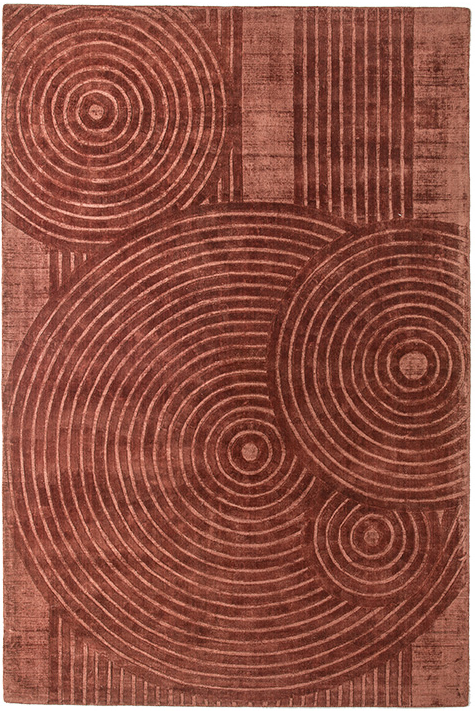 Modern Designer Rust Rug | Size: 200 × 200 cm