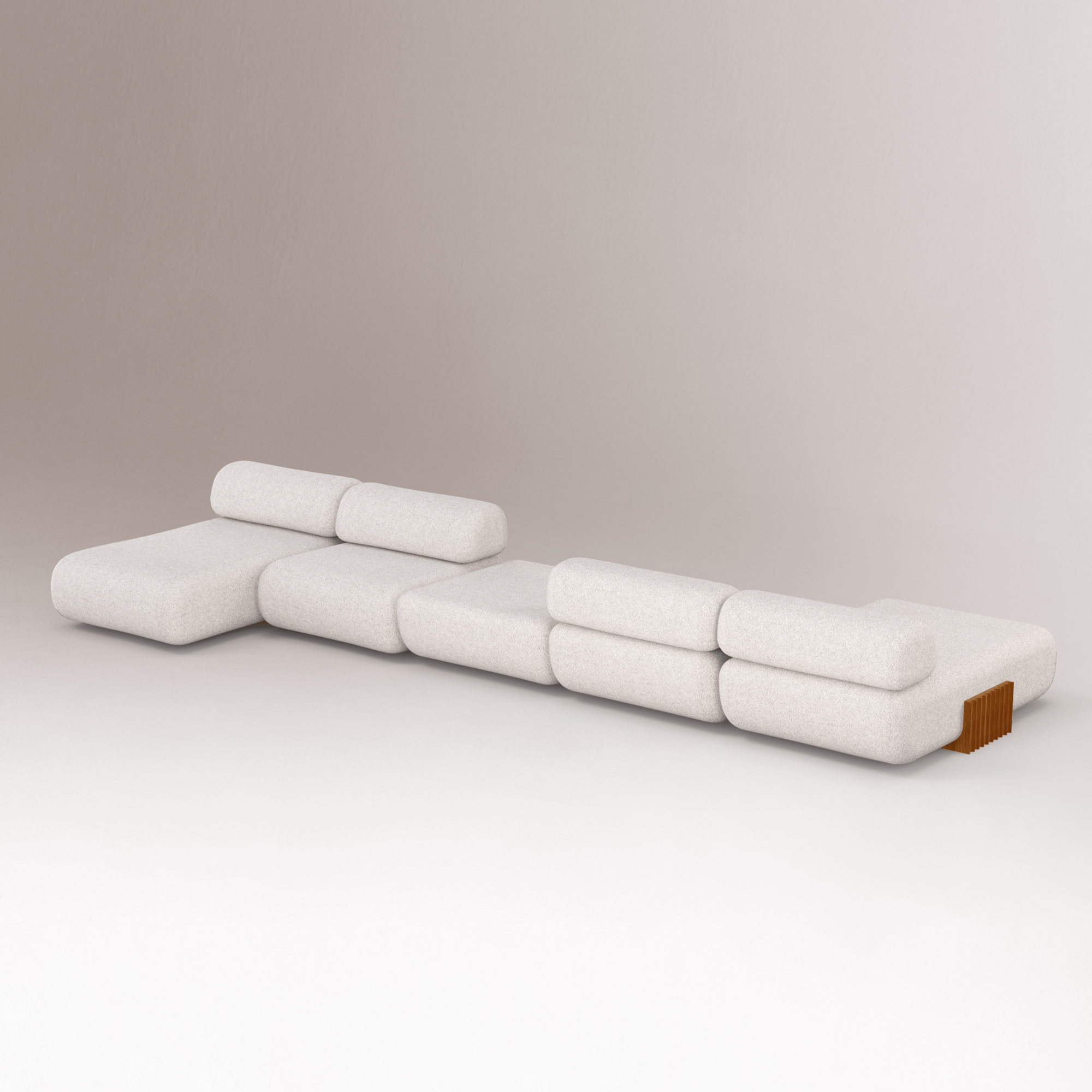 Carmel Wood Modular Crafted Sofa