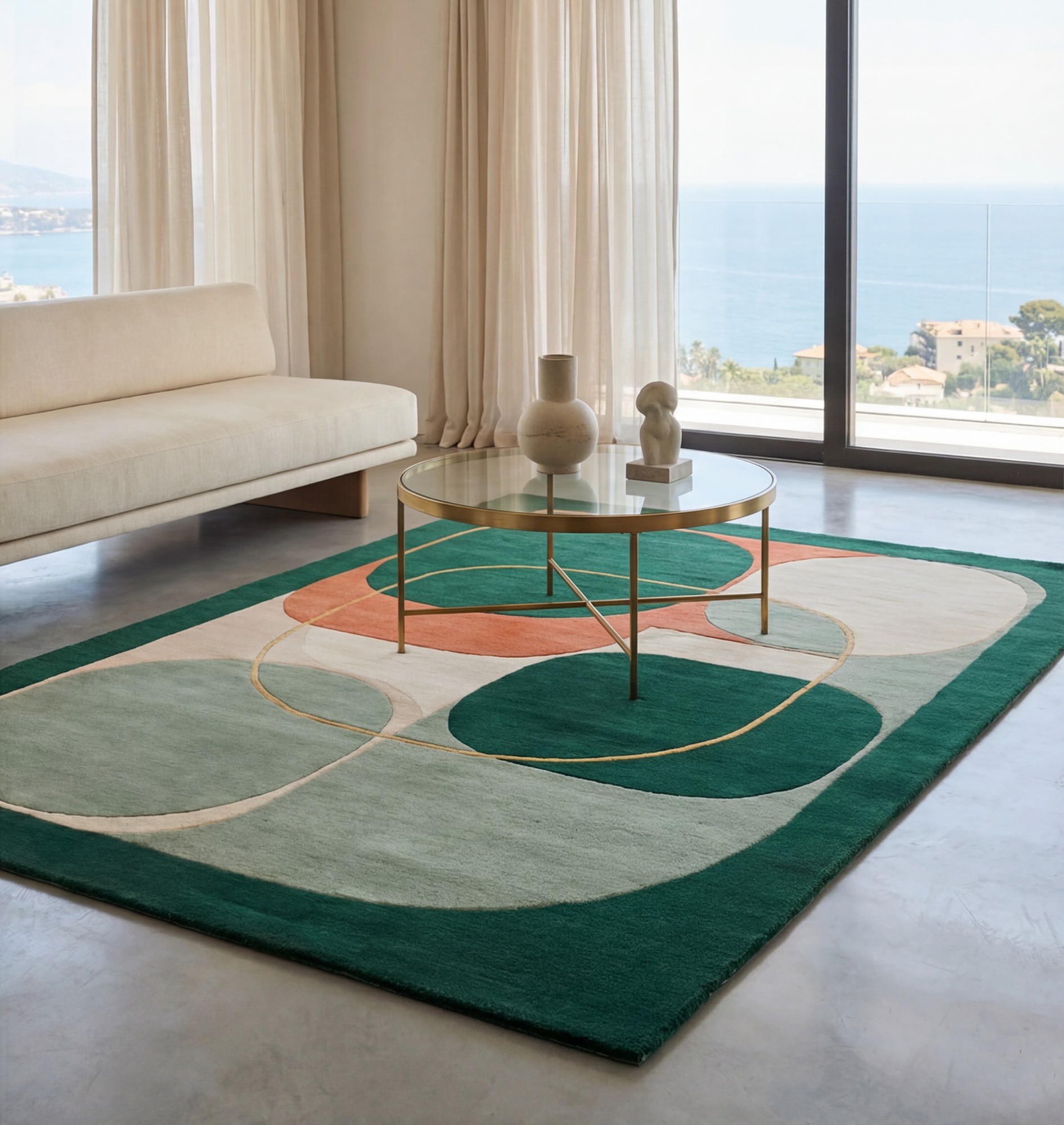 Modern Orbits Handmade Rug