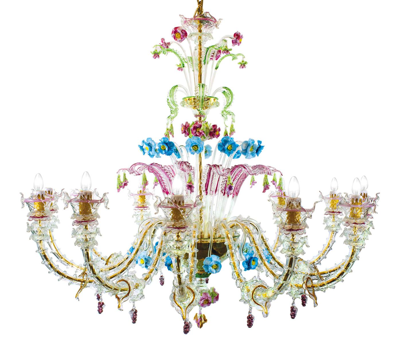 Venetian Glass Multicolor Chandelier