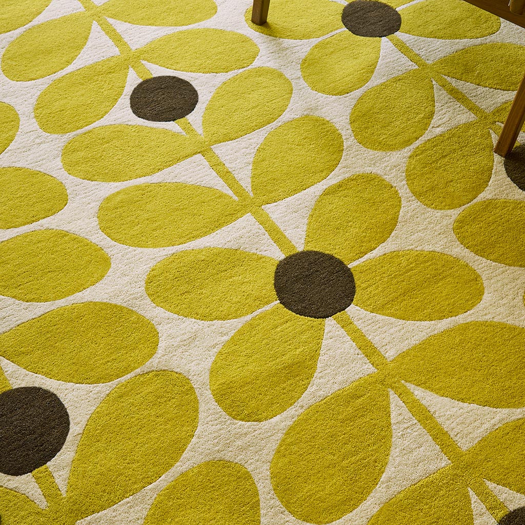 Sixties Stem Yellow Handwoven Rug