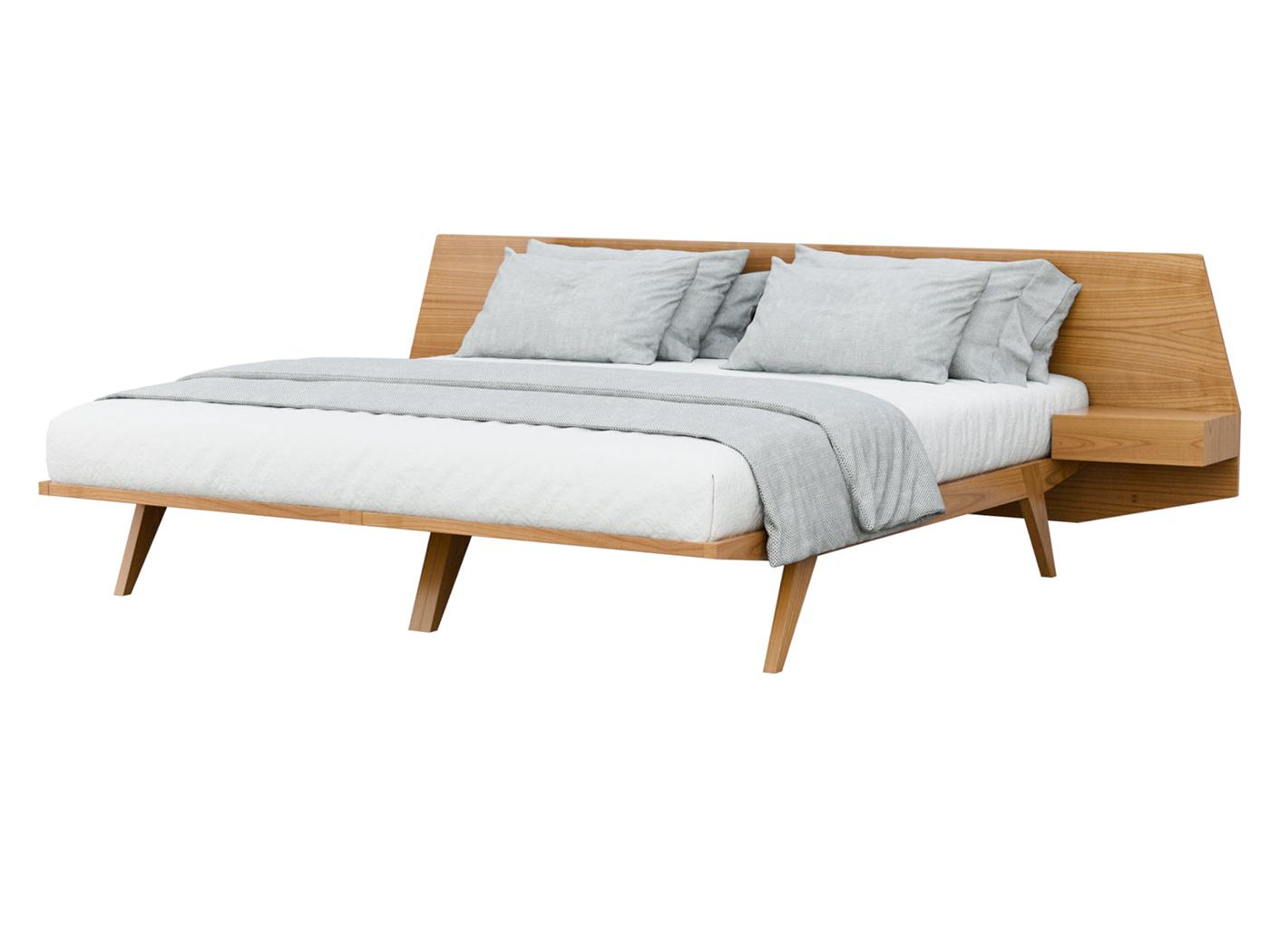 Cherry Wood Italian Bed with Nightstands