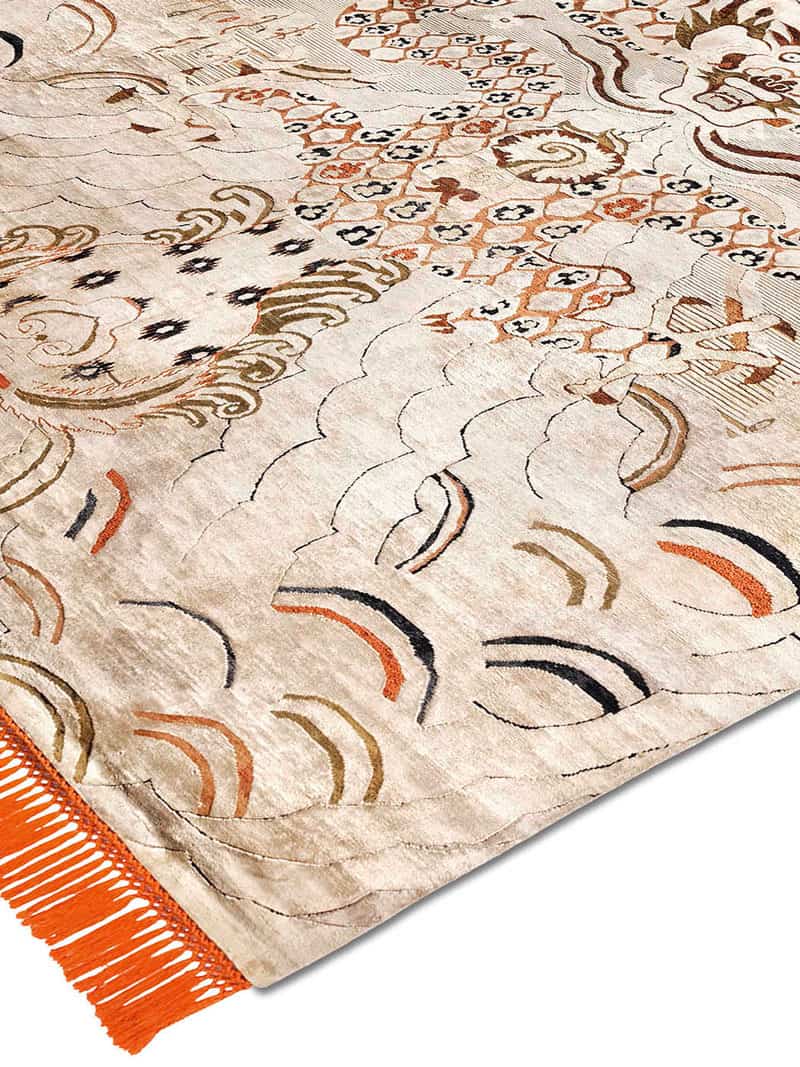 سجادة «دراجون» أورانج/كريم | المقاس: 365 × 457 cm