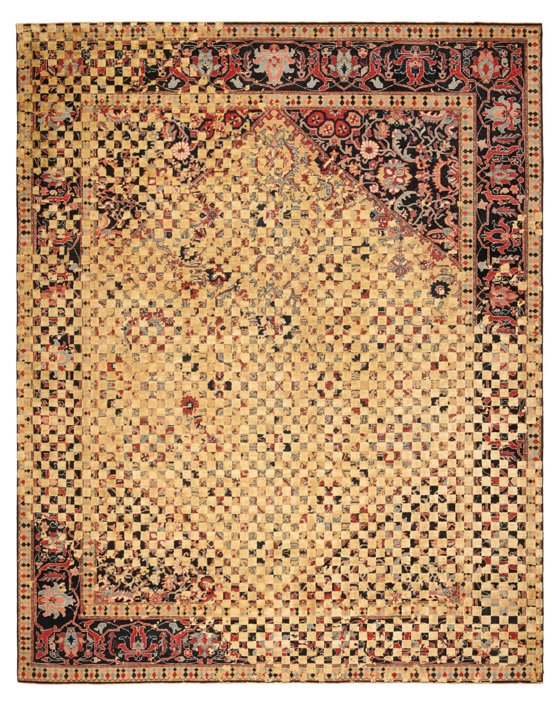 Serapi Queensbury Checker Raved Rug