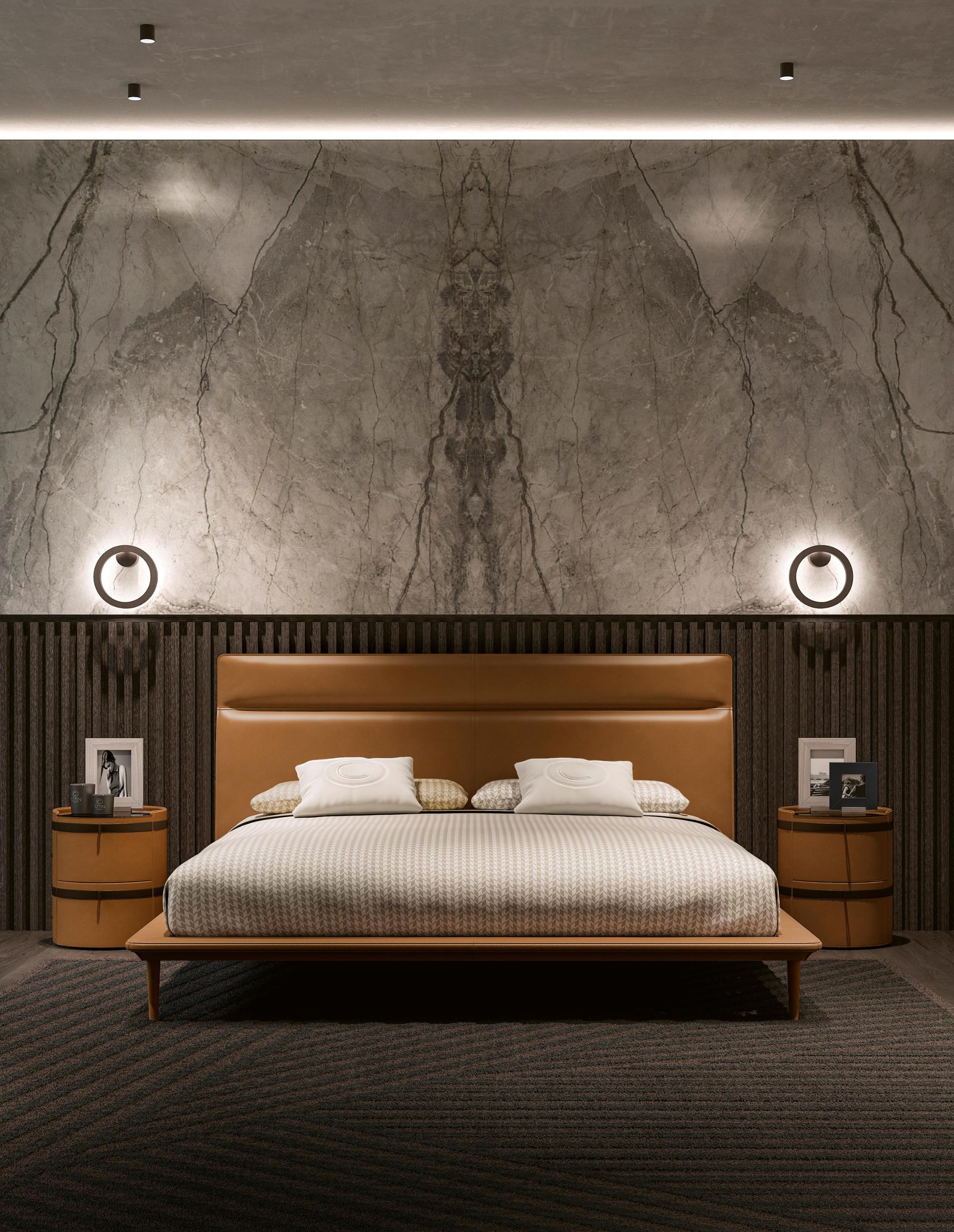 سرير جلدي حديث | مقاس المرتبة: 200 × 200 cm سرير جلدي حديث | مقاس المرتبة: 200 × 200 cm