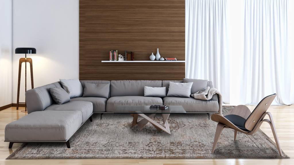 Vintage Style Grey Ebony Rug | Size: 280 × 390 cm