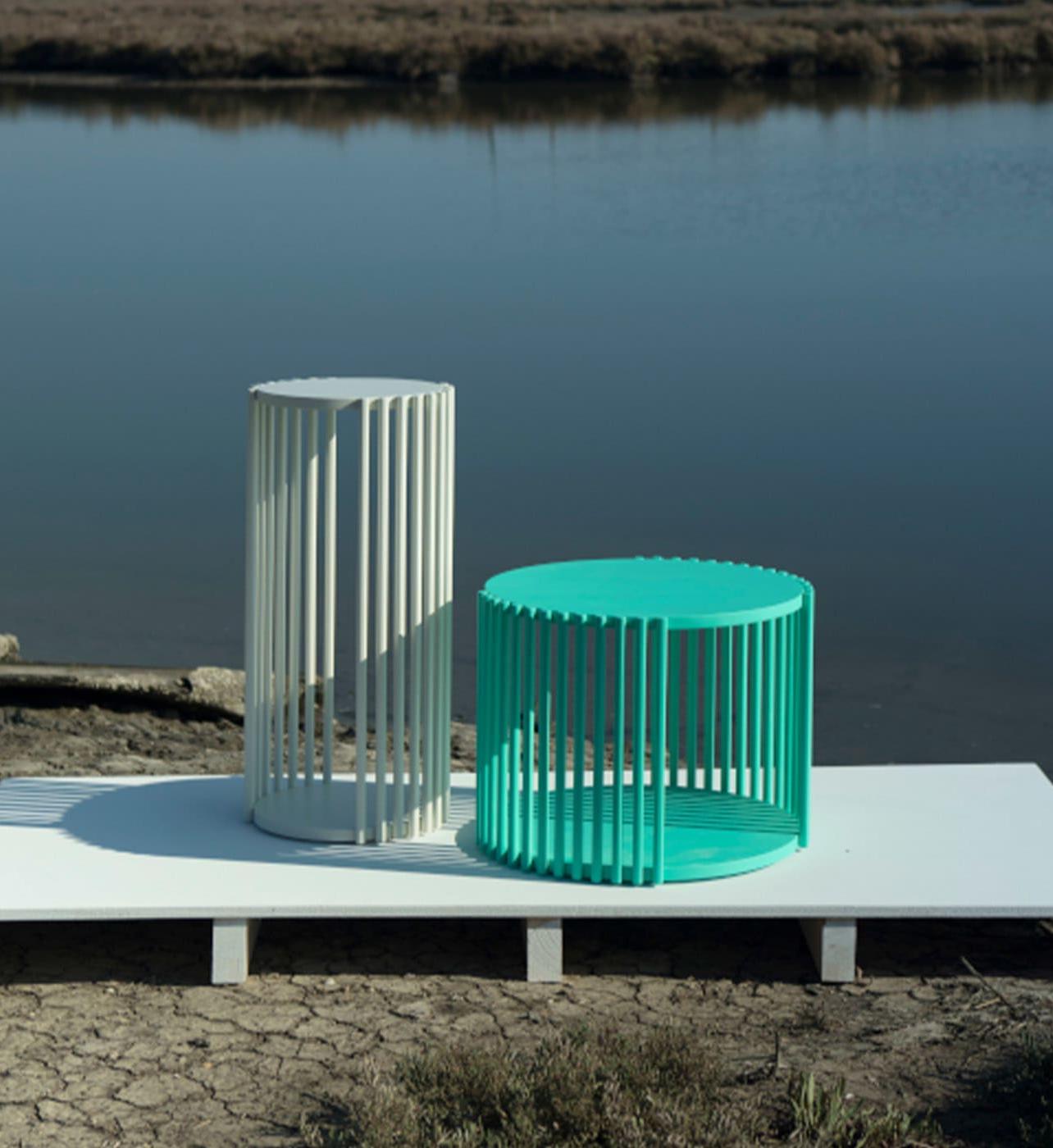 Round White Side Table
