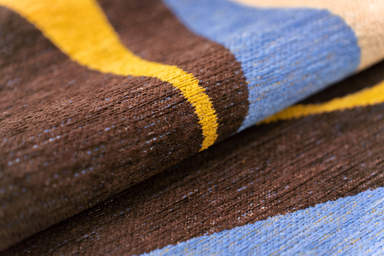 Stones Sunny Blue Belgian Designer Rug
