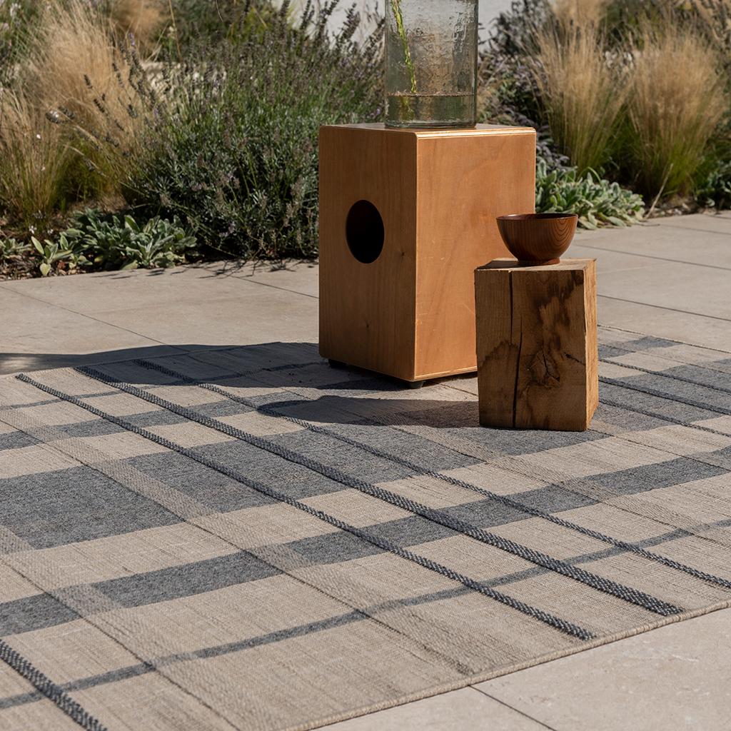 Zona Denim Check Outdoor Rug | Size: 200 × 280 cm