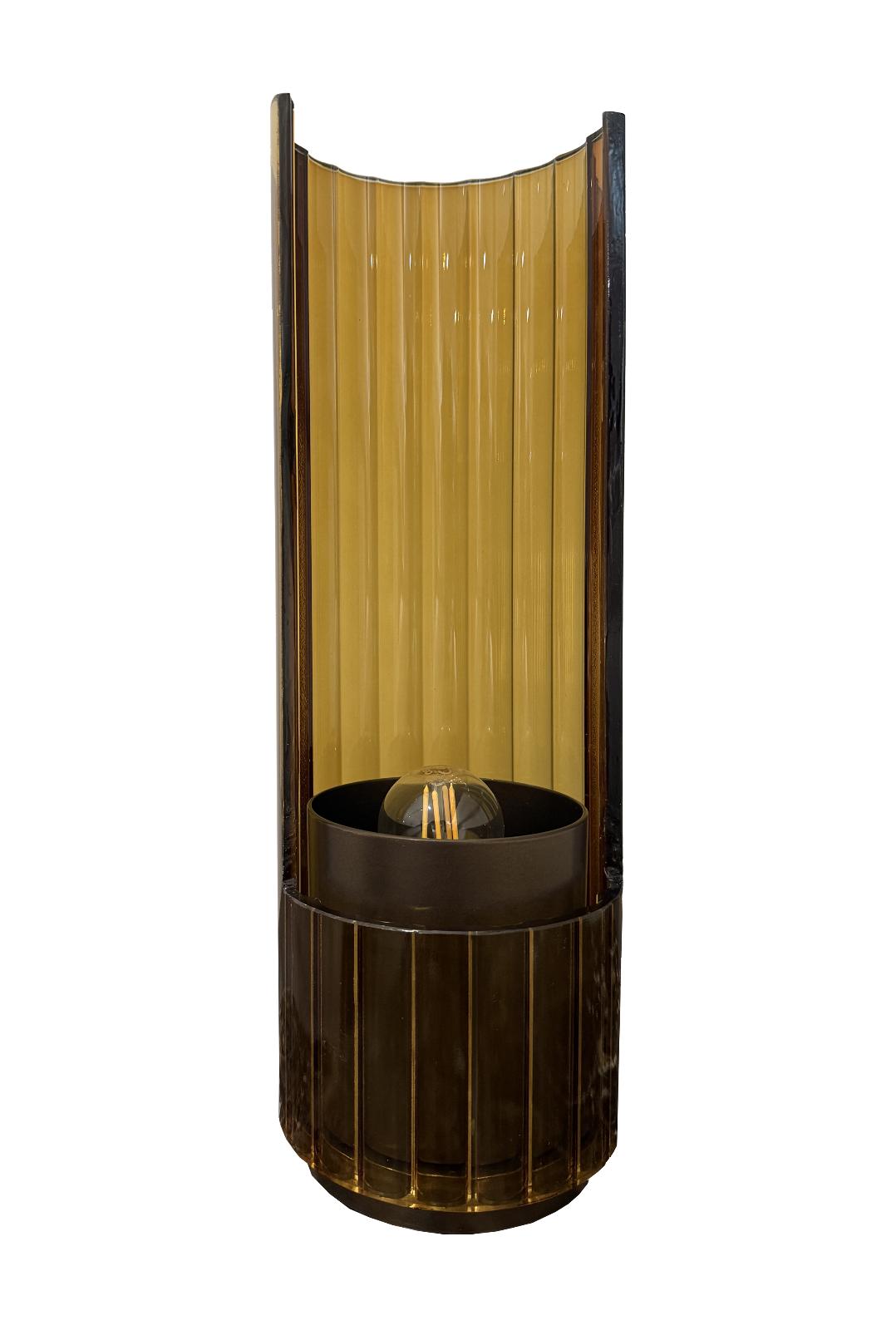 Bon Ton Amber Glass Table Lamp