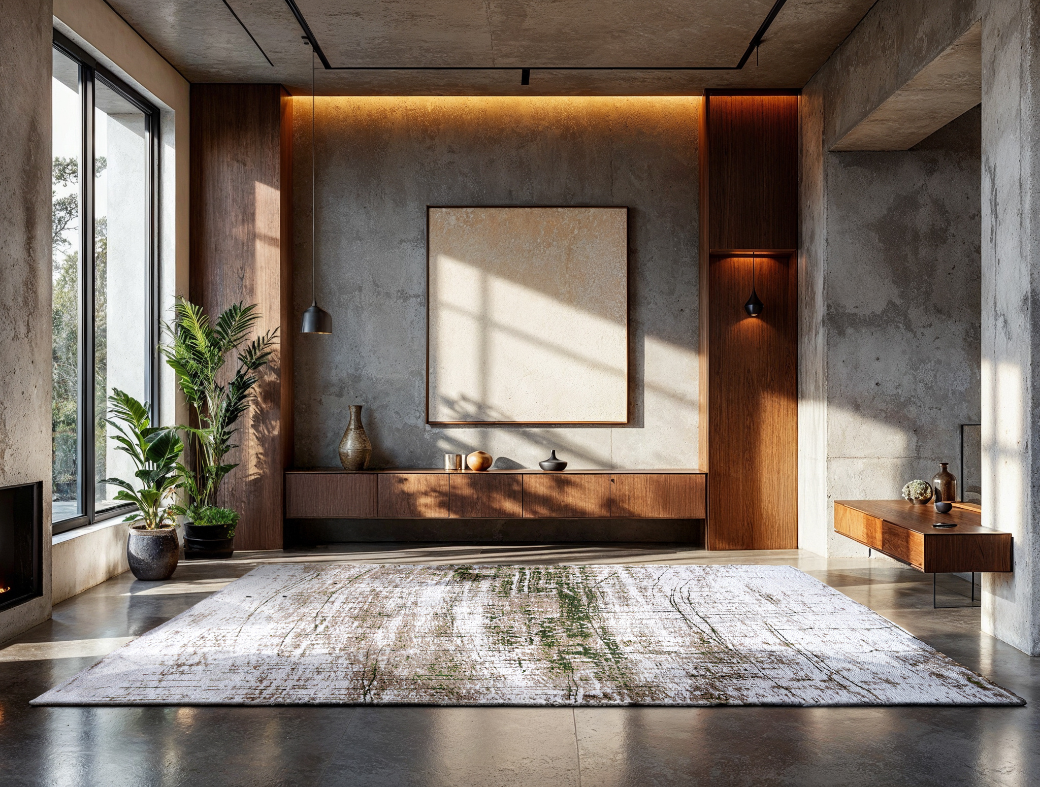 Central Green Rug | Size: 200 × 280 cm