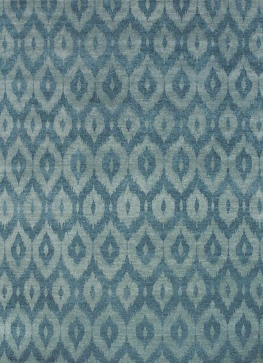 Ikat Wool Blue Rug