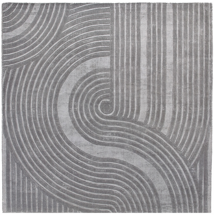 Modern Designer Grey Rug | Size: 200 × 200 cm