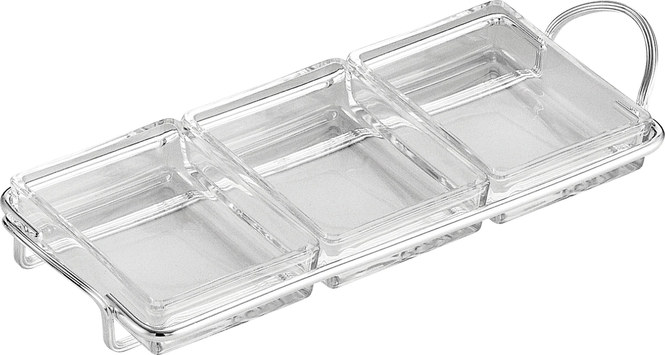 Silver-Plated Rectangular Appetizer Set