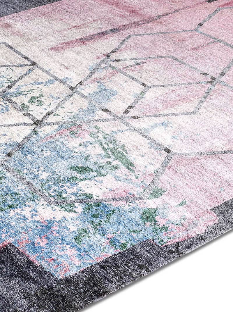Hexagon Pink Rug | Size: 122 × 183 cm