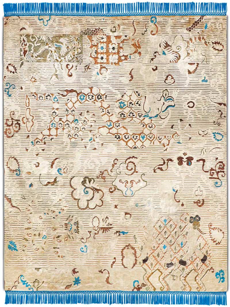 سجادة «دراجون» بلو/بيج | المقاس: 305 × 427 cm