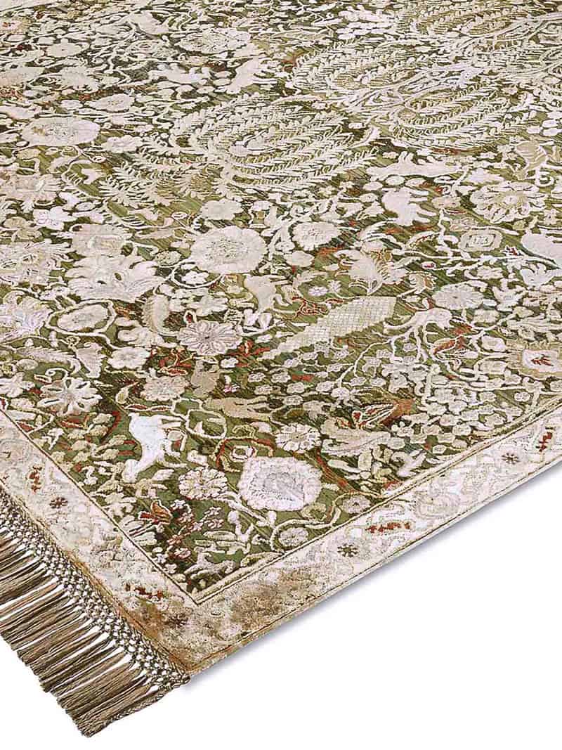 Gold / Green Handmade Rug