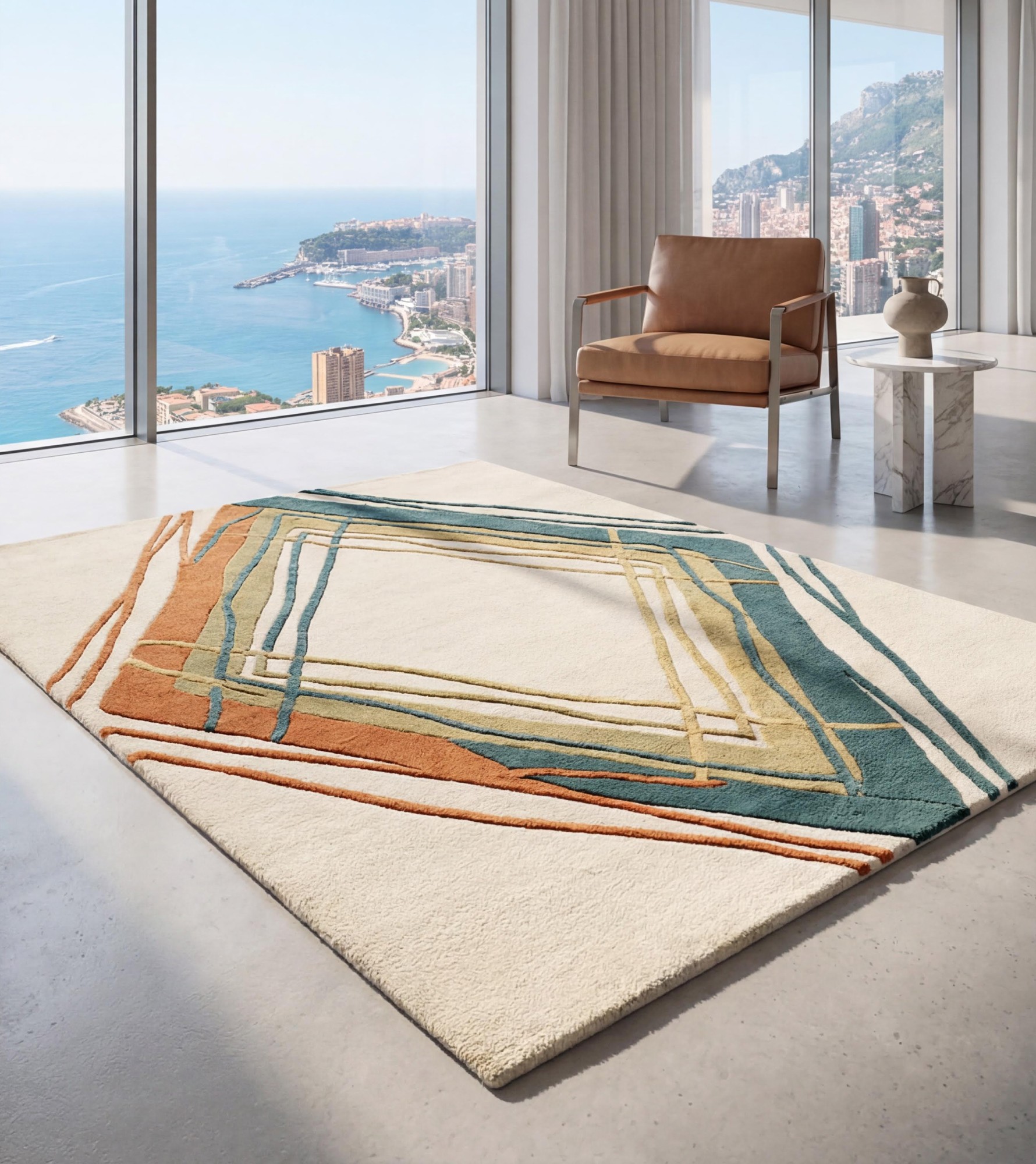 Diamond Frame Artisan Handwoven Rug