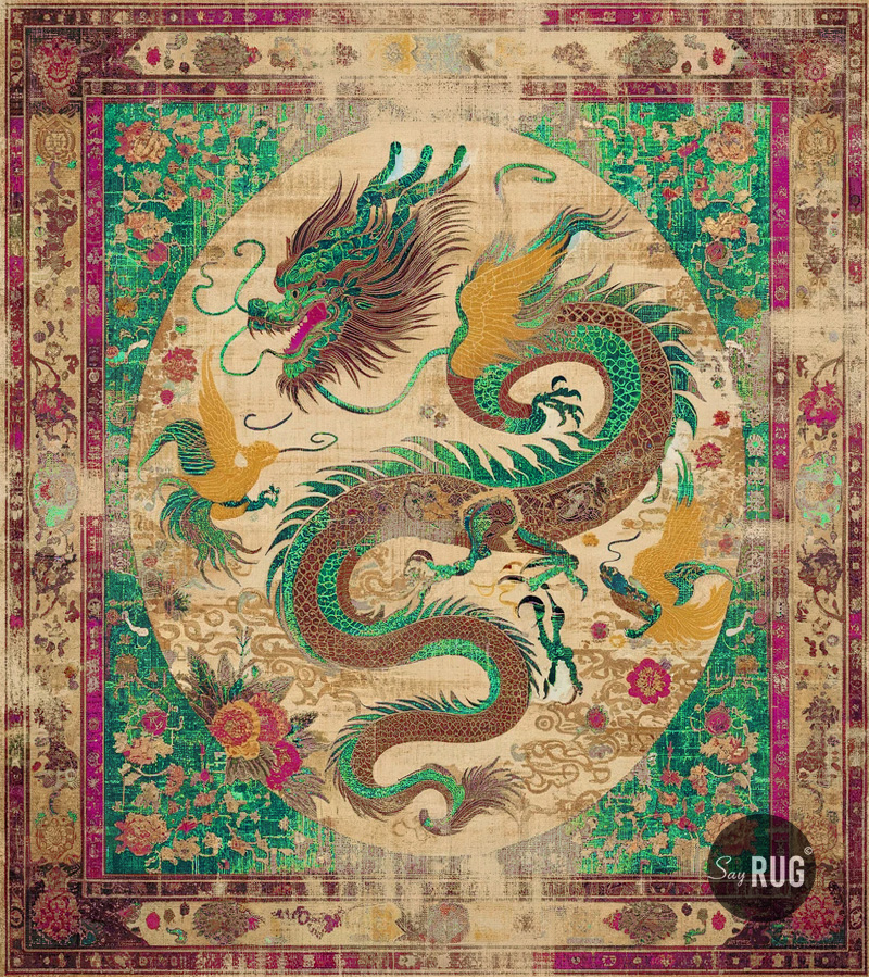 سجادة «ساموراي» أخضر/بنفسجي | المقاس: 200 × 300 cm