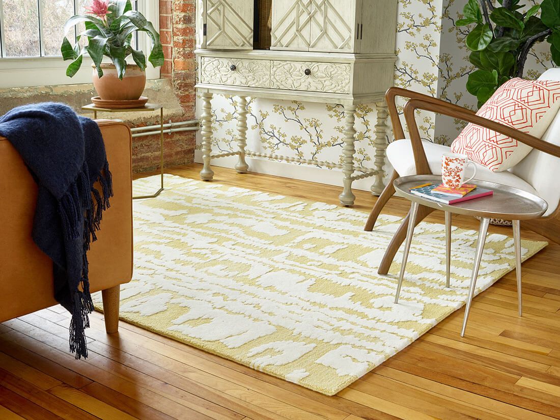 Waterwave Stripe Citron Rug