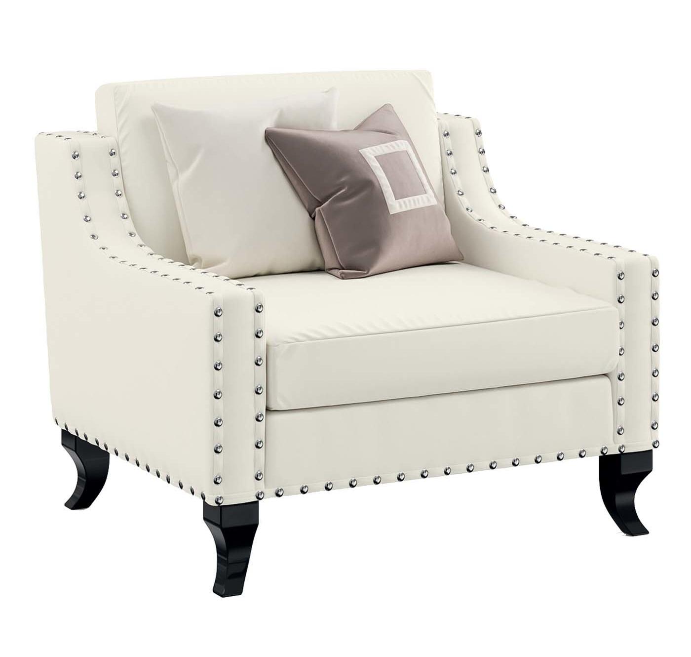 Oscar Tufted Ivory Armchair