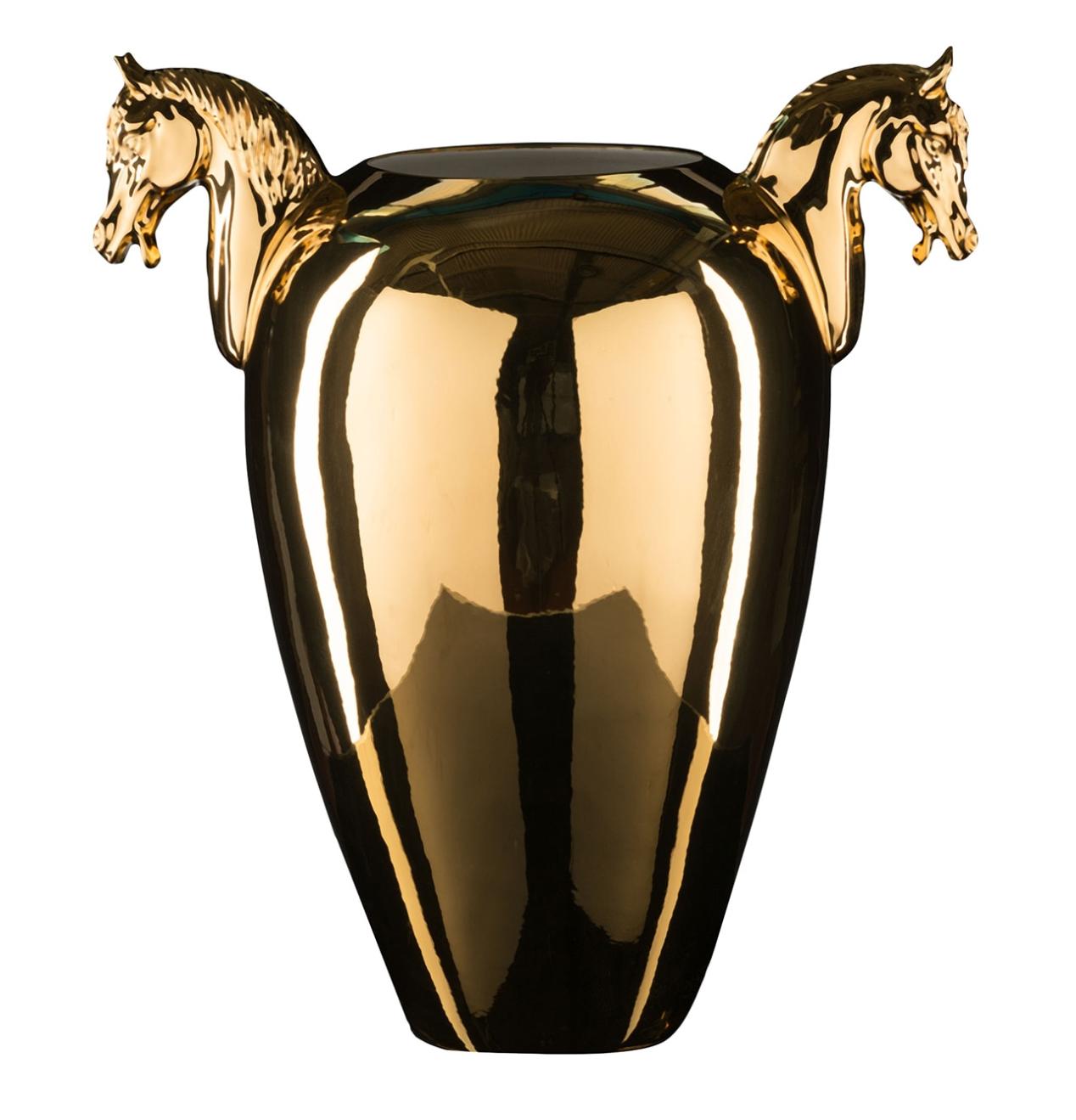 Horse Golden Handcrafted Vase