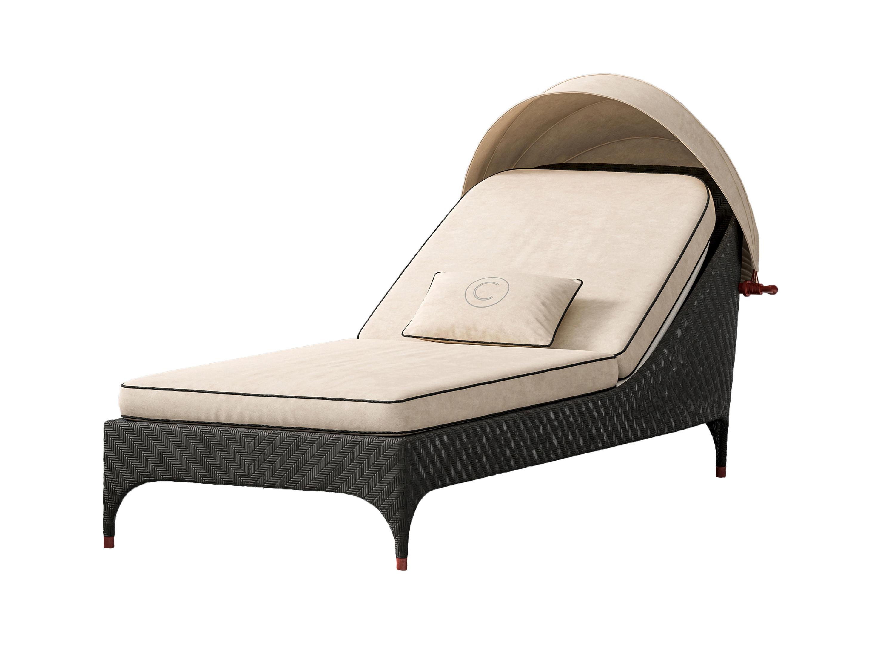 Italian Chaise Lounge with Shade