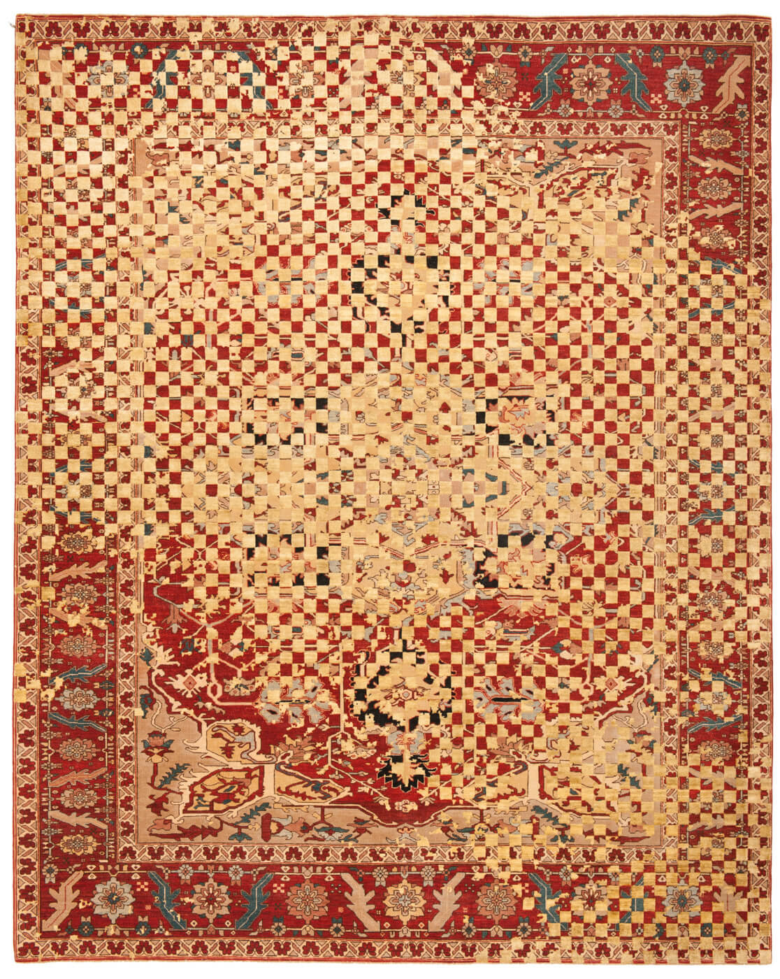 Serapi Victoria Checker Raved Rug
