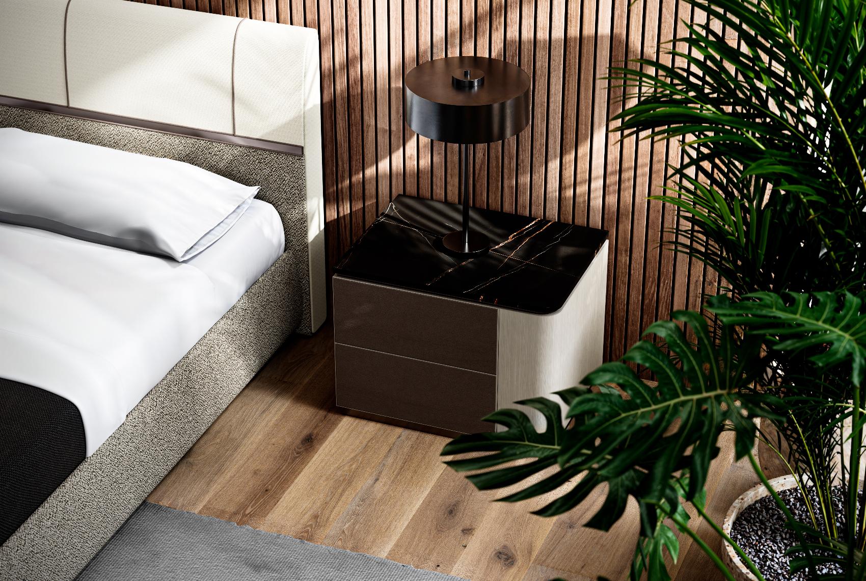 Theo Marble-Top Italian Nightstand