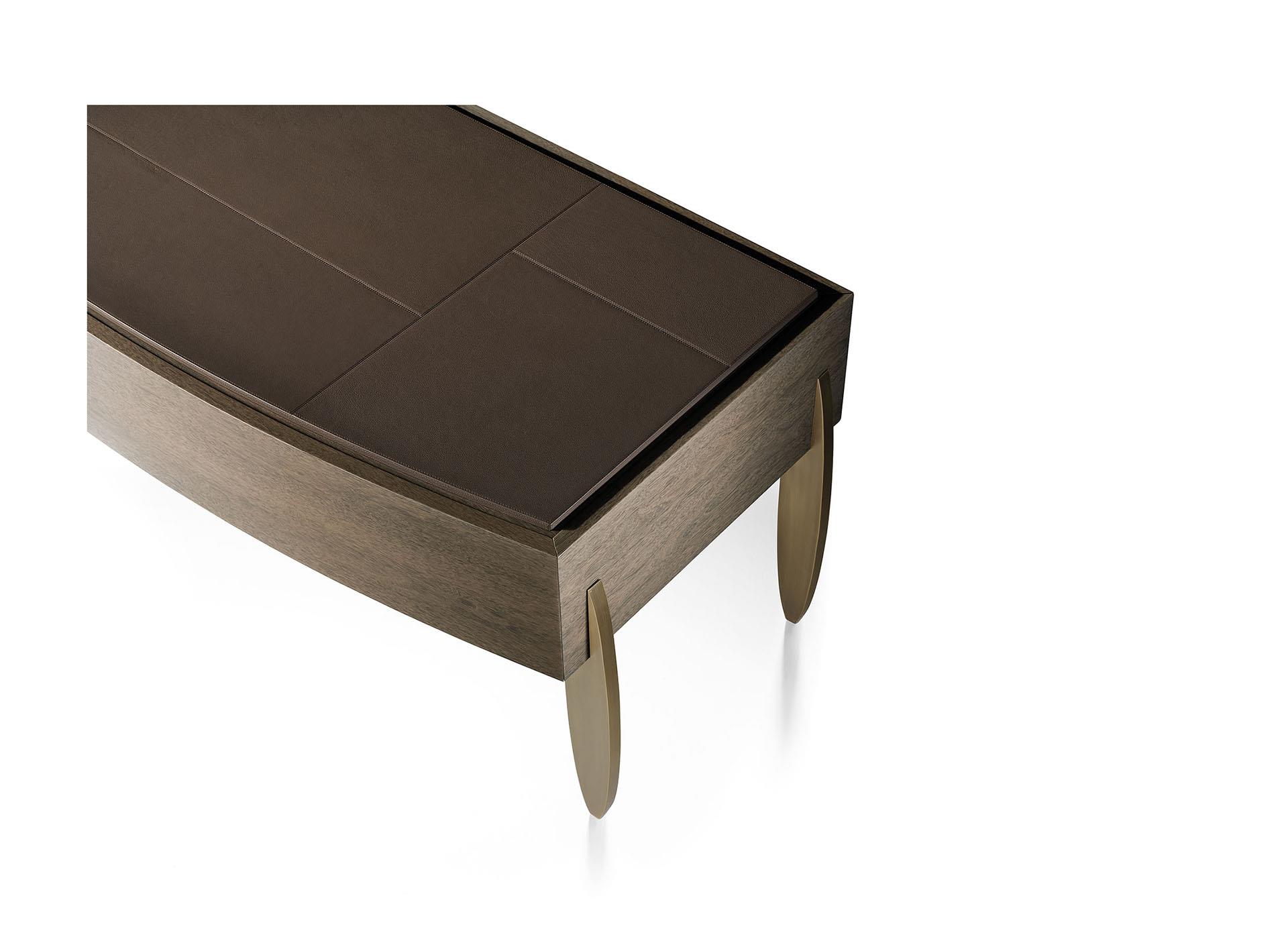 Leather-Top Bronze Leg Desk