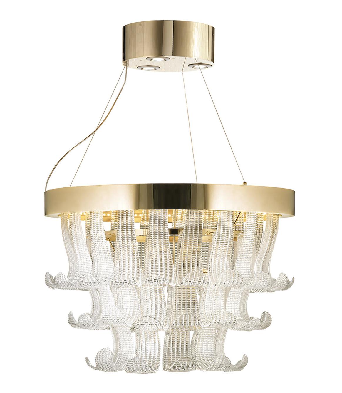 Gold Venetian Glass Ring Chandelier