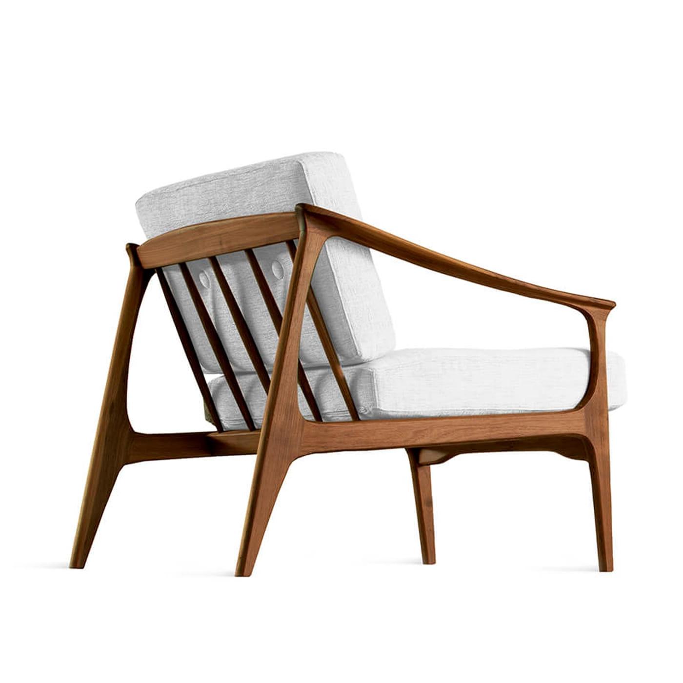 Quiete Walnut Armchair | Color: Linen BEL-LINO G077 11