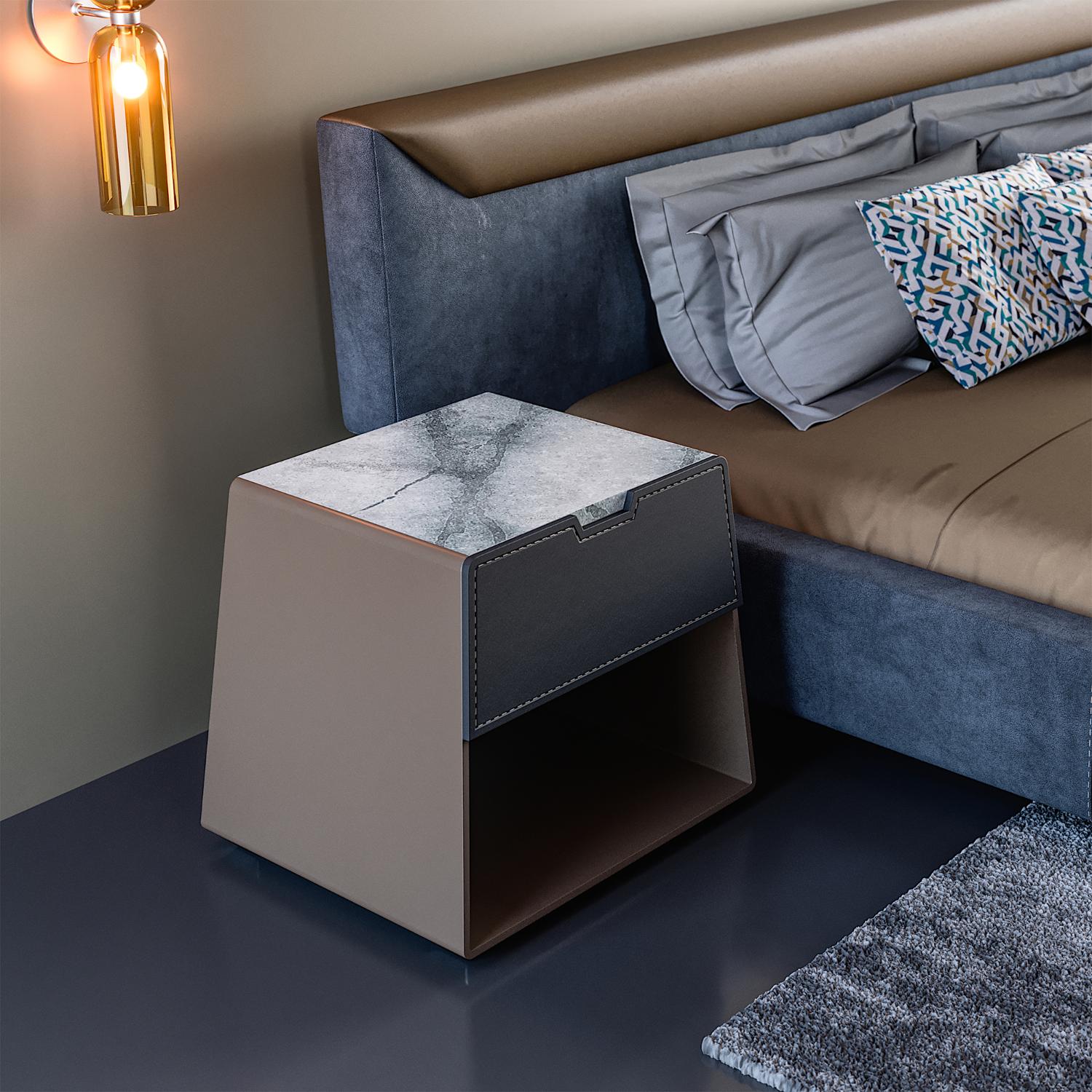 Mirzam Marble-Top Italian Nightstand