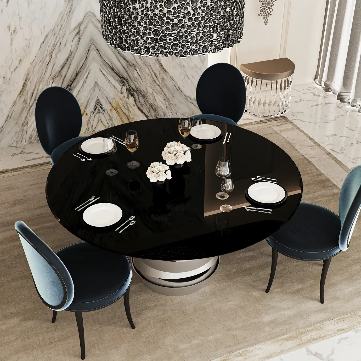 Mistral Fabric Back Dining Chair - 3