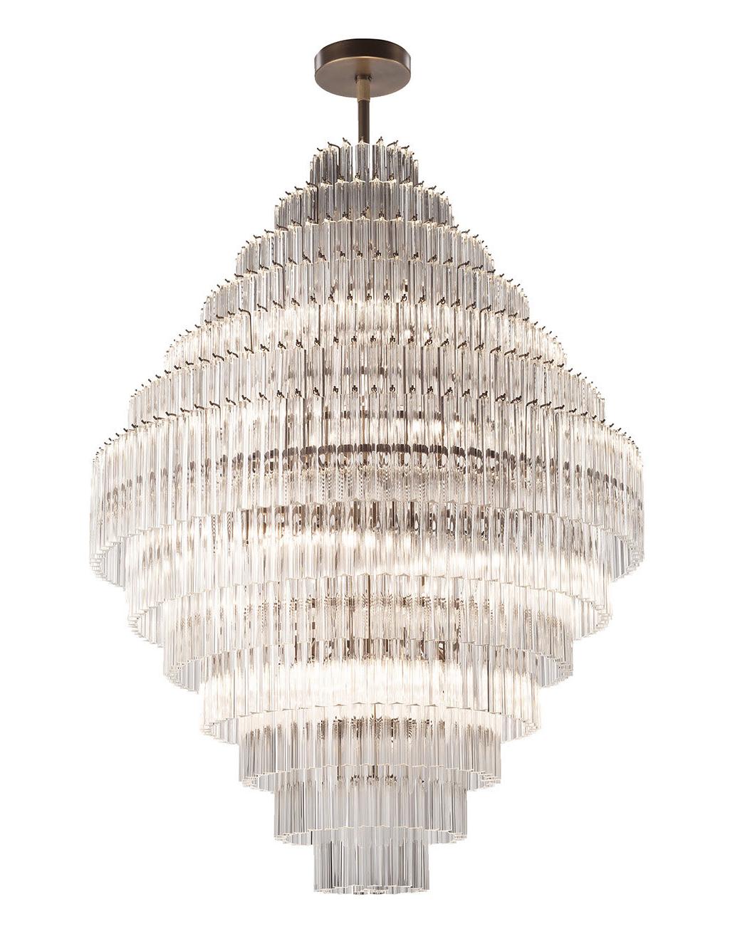 Brunito Brass Venetian Triedro Chandelier