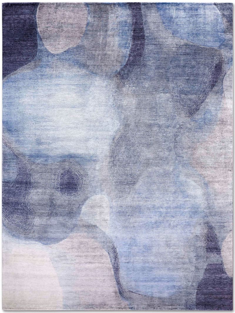 Blue / Grey Handmade Rug | Size: 140 × 210 cm
