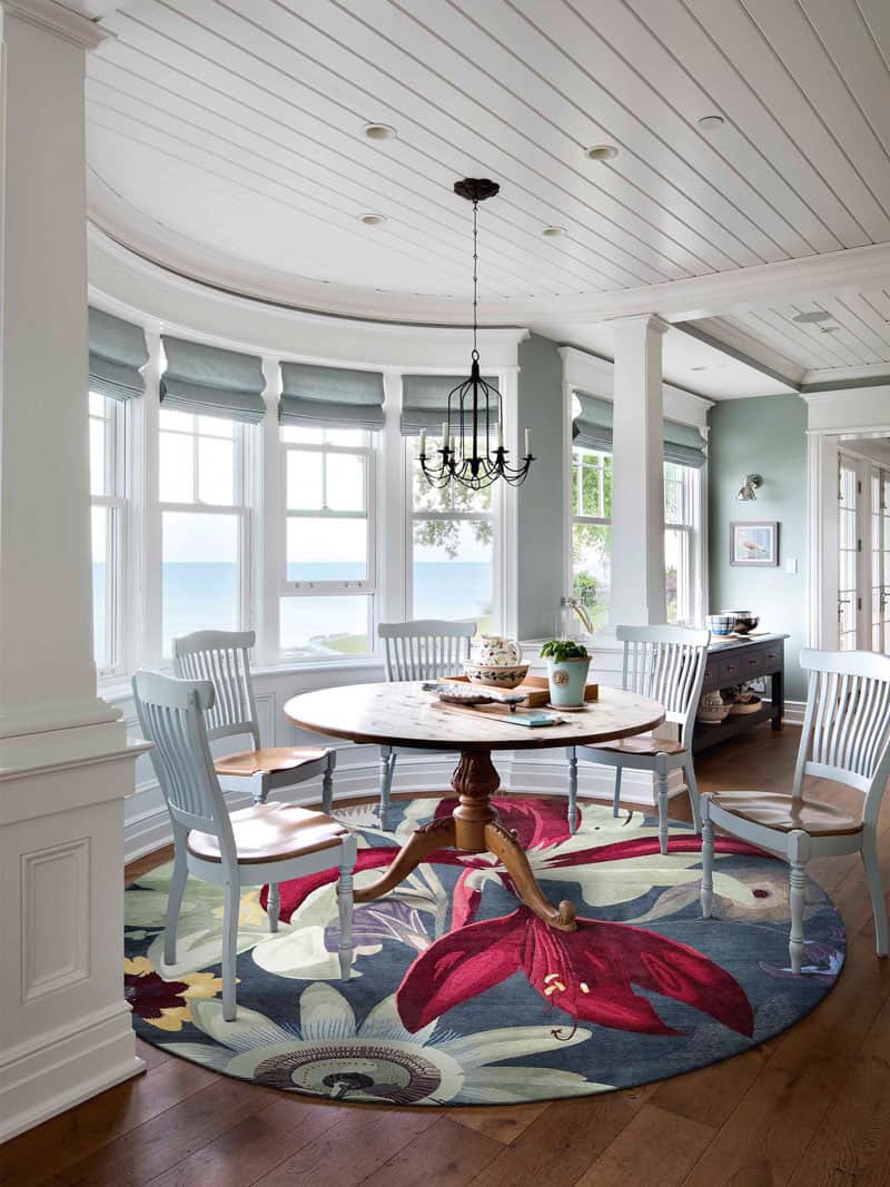 Red Flower Round Rug