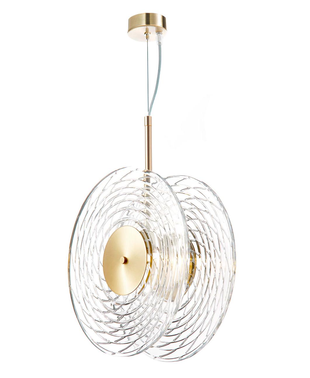 Ripple Double Crystal Disc Chandelier