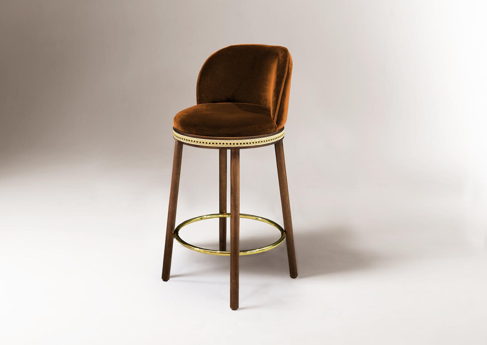 Alma Modern Burgundy Bar Stool