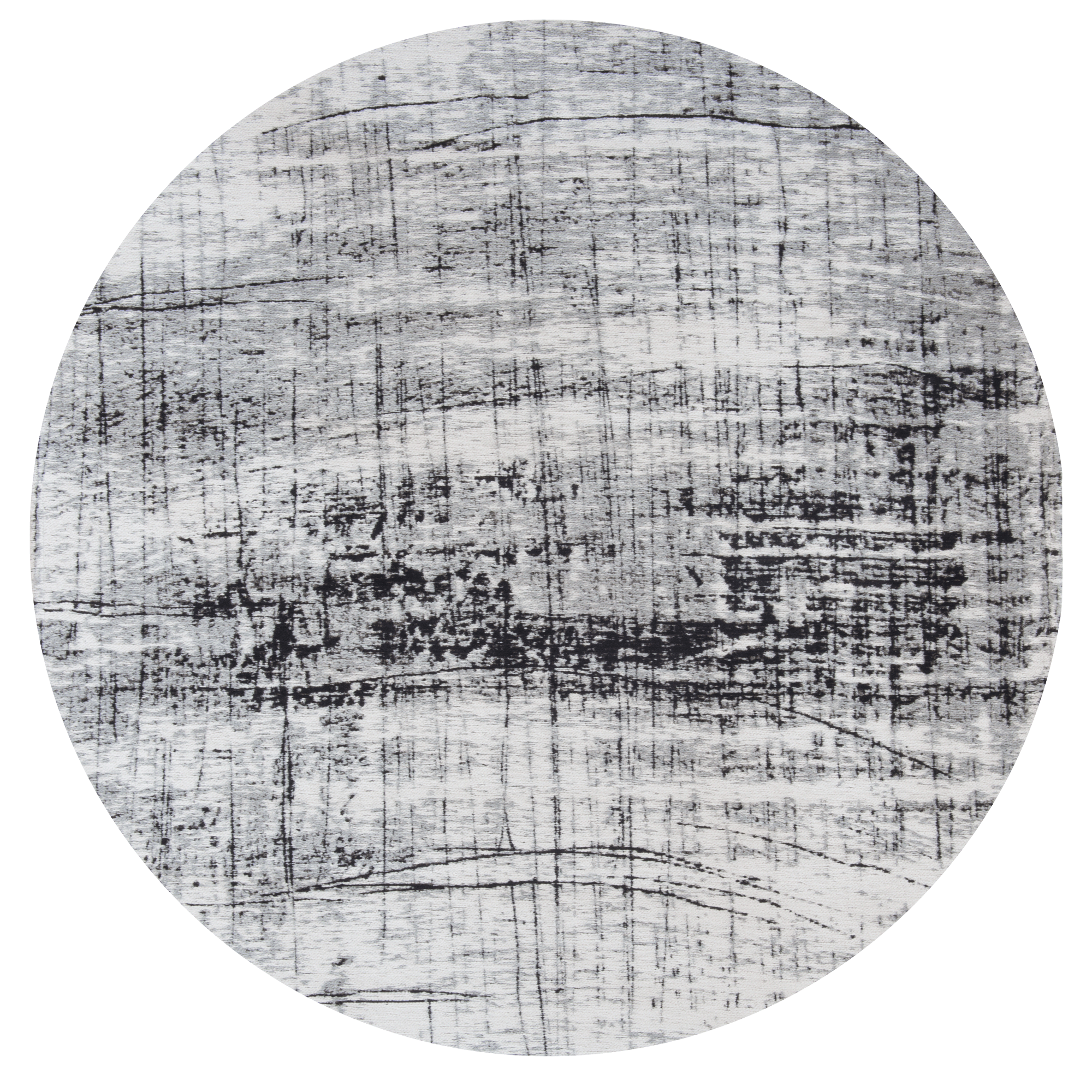 Black & White Round Rug