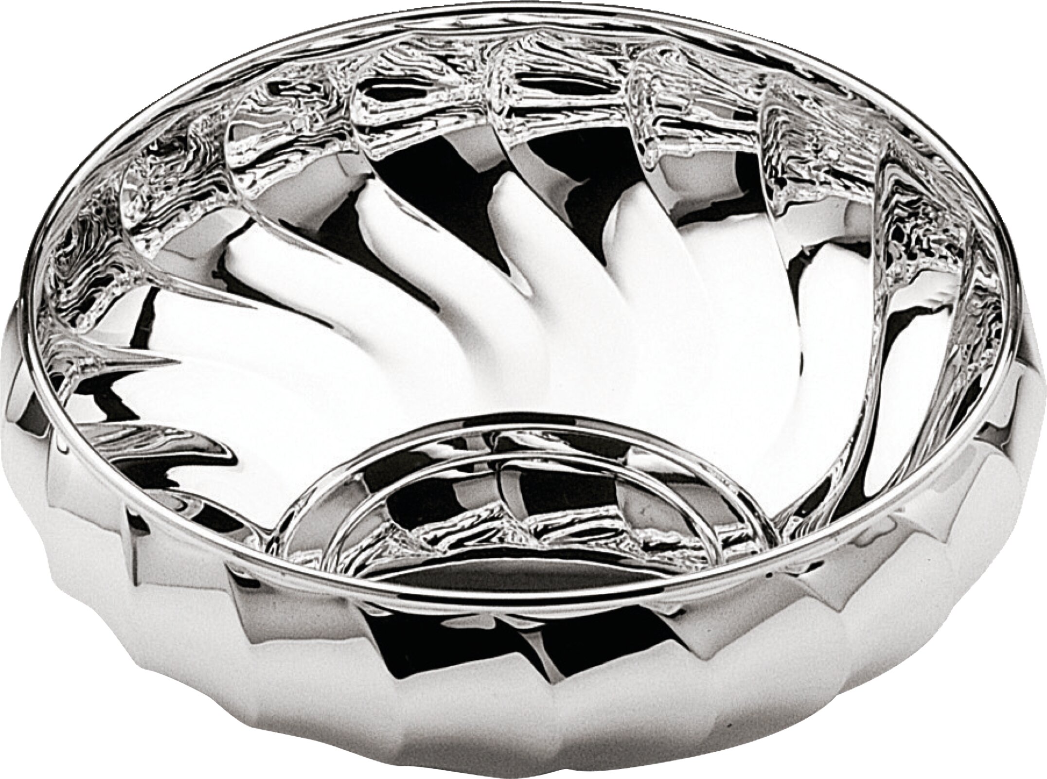 Silver-Plated Twisted Round Bowl