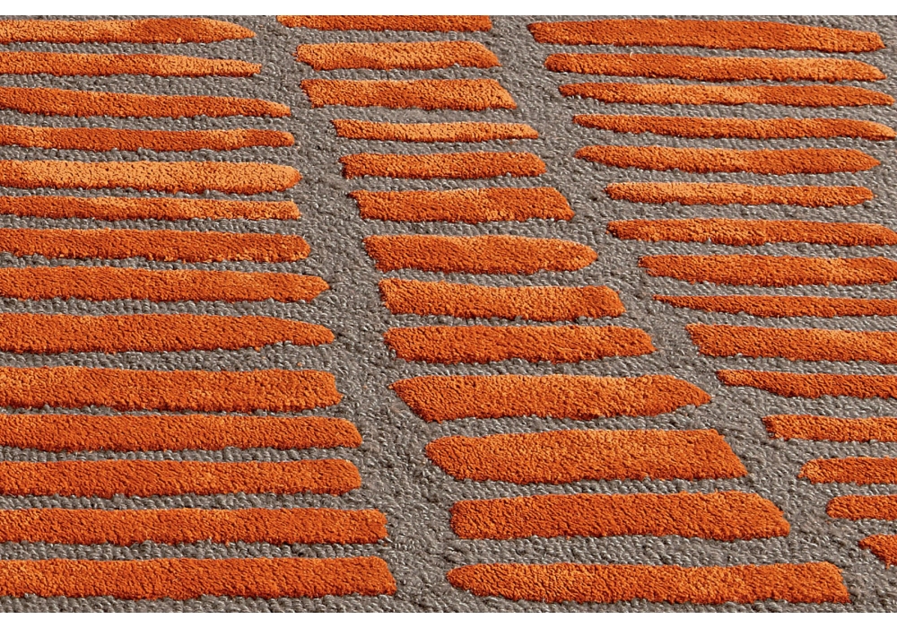 سجادة صوف وفيسكوز «إينيا» برتقالي/رمادي | المقاس: 200 × 300 cm