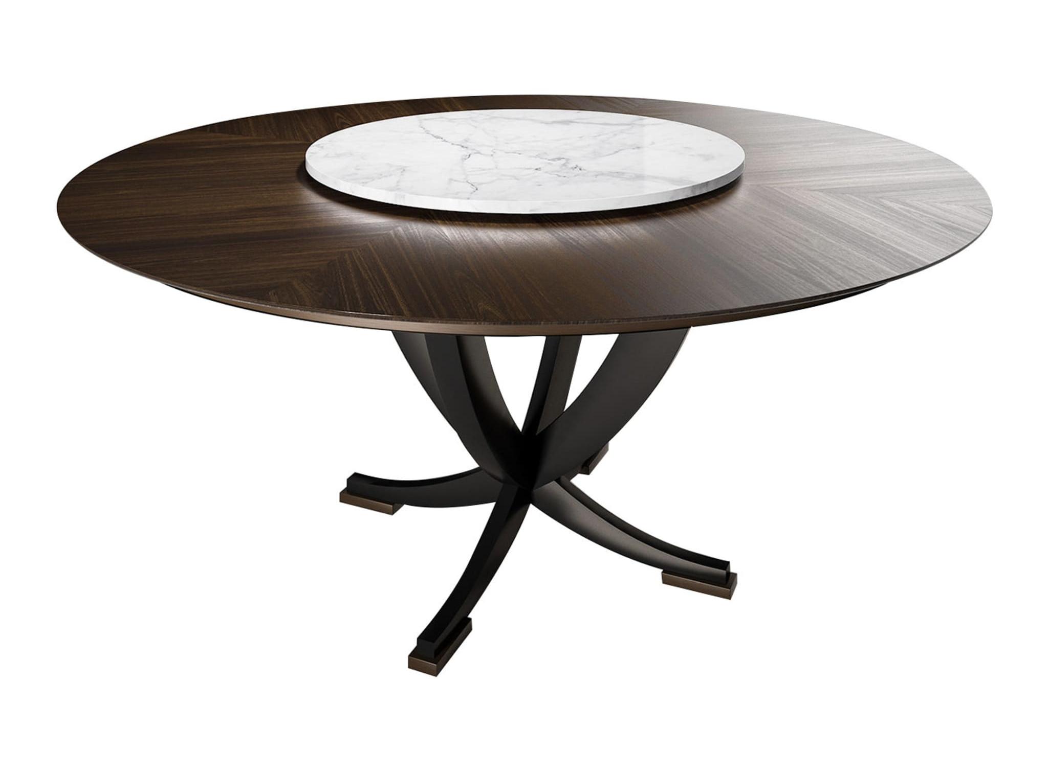 Wood & Marble Table | Configuration: With Lazy Susan | Dimensions: Ø 160 cm Wood & Marble Table | Configuration: With Lazy Susan | Dimensions: Ø 160 cm