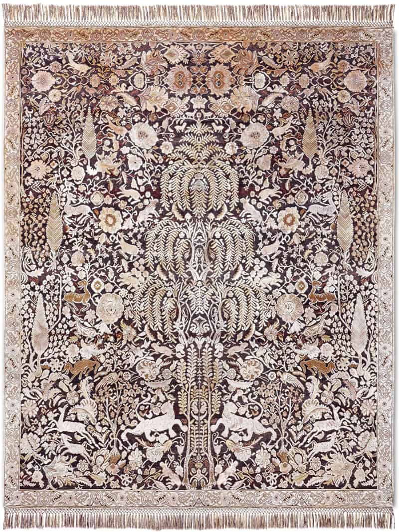 Gold / Purple Handmade Rug