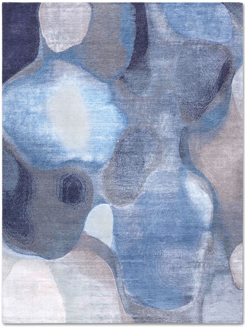 Blue / Grey Handmade Rug | Size: 250 × 300 cm
