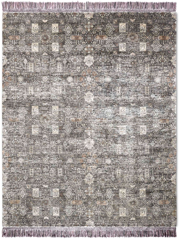 Agra Charcoal Handmade Rug | Size: 183 × 274 cm