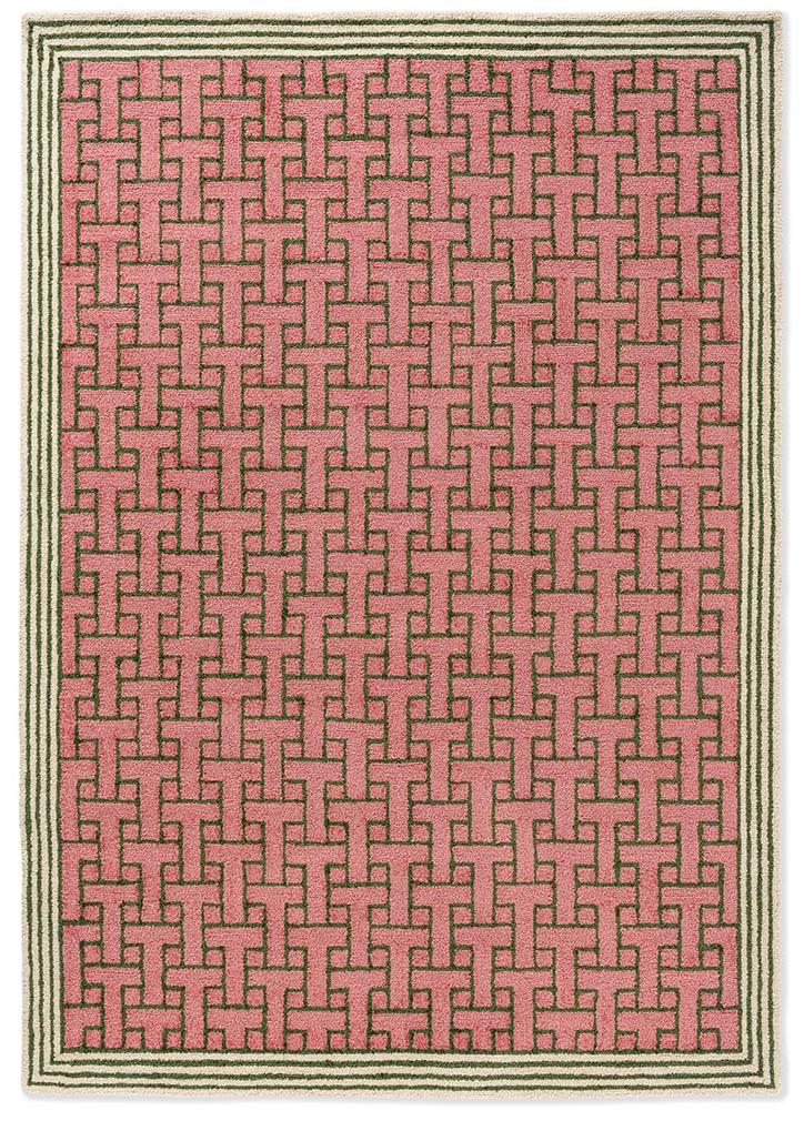 سجادة خارجية «مونوغرام» وردي | المقاس: 160 × 230 cm