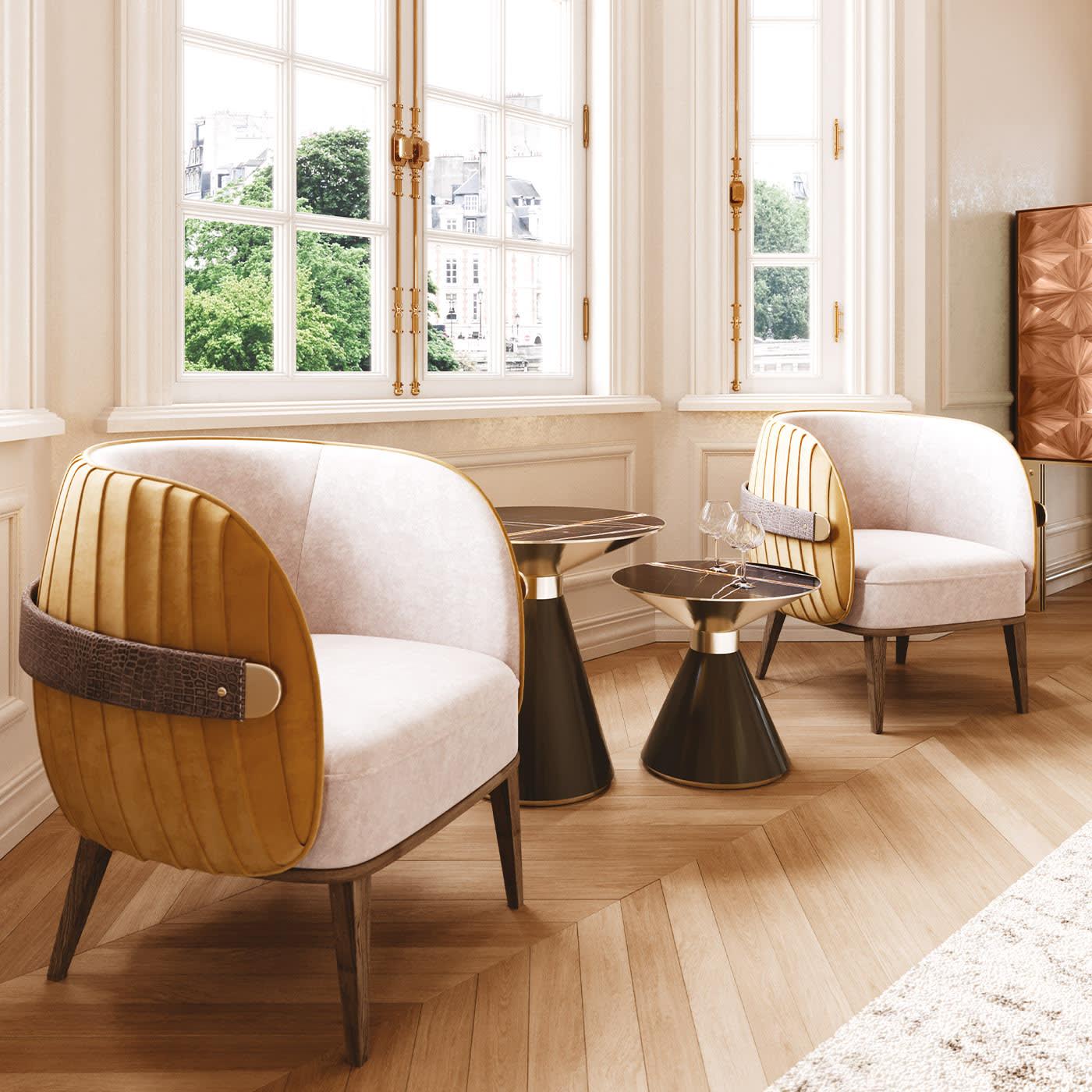 Crono Contemporary Side Table | Dimensions: Ø 50 × H 45 cm